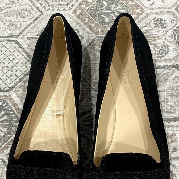 Black Suede Zappoli Loafer Ballet Flats by NINE WEST Size 8.5M - Picture 3 of 11